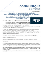 Communiqué de Presse Carte Scolaire de La Marne