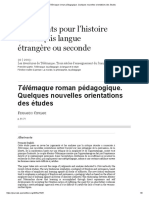 Télémaque Roman Pédagogique. Quelques Nouvelles Orientations Des Études