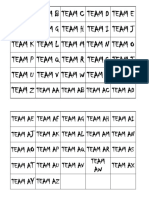 Teams A through AZ listed