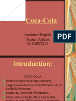 Coca-Cola: Academic English Akzhan Adilbek ID:109072121
