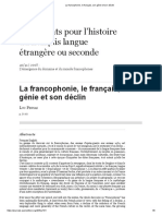 La Francophonie, Le Français, Son Génie Et Son Déclin