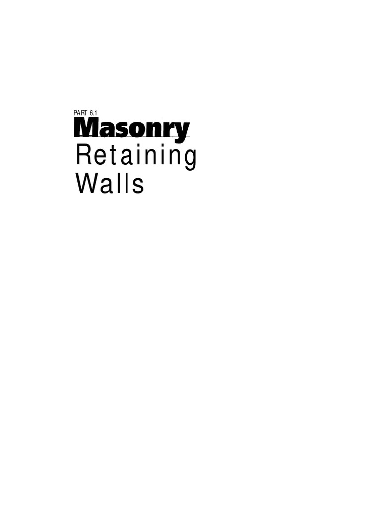 Masonry Retaining Wall Design Guide | PDF | Masonry | Wall