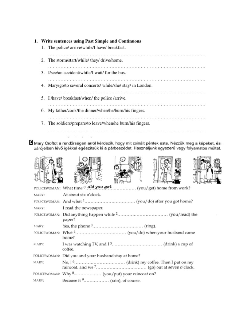 Past Simple vs. Continuous Practice | PDF