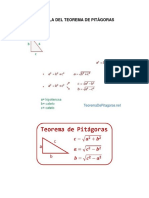 Fórmula Del Teorema de Pitágoras