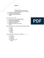 Preguntas de secundaria sobre diptongos, comunicación y gramática