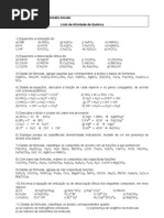 Lista de Exercícios de Funções Inorgânicas