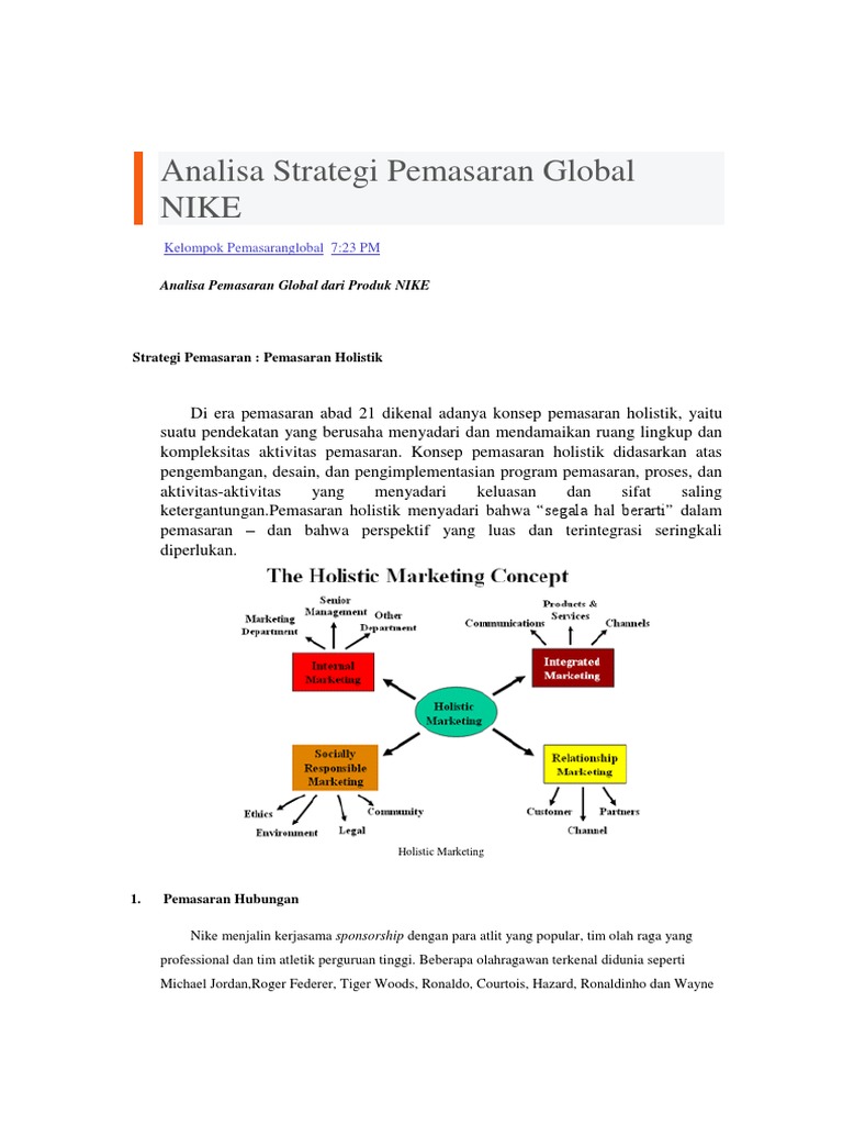 Analisa Strategi Pemasaran Global Nike