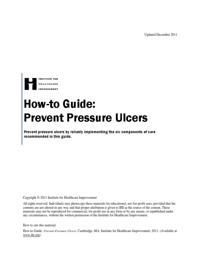 HowTo Guide Prevent Pressure Ulcers PDF Dietitian Health Care