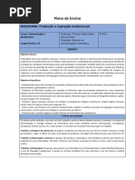 Disciplina Prod e Capt AV - Thomaz Pedro