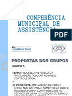 Propostas Grupos VII Conferência Municipal