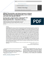 Epilepsy Characteristics and Clinical Outcome in Patients With Mitochondrial Encephalomyopathy, Lactic Acidosis, And Stroke-Like Episodes (MELAS)