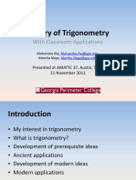 History of Trigonometry: With Classroom Applications