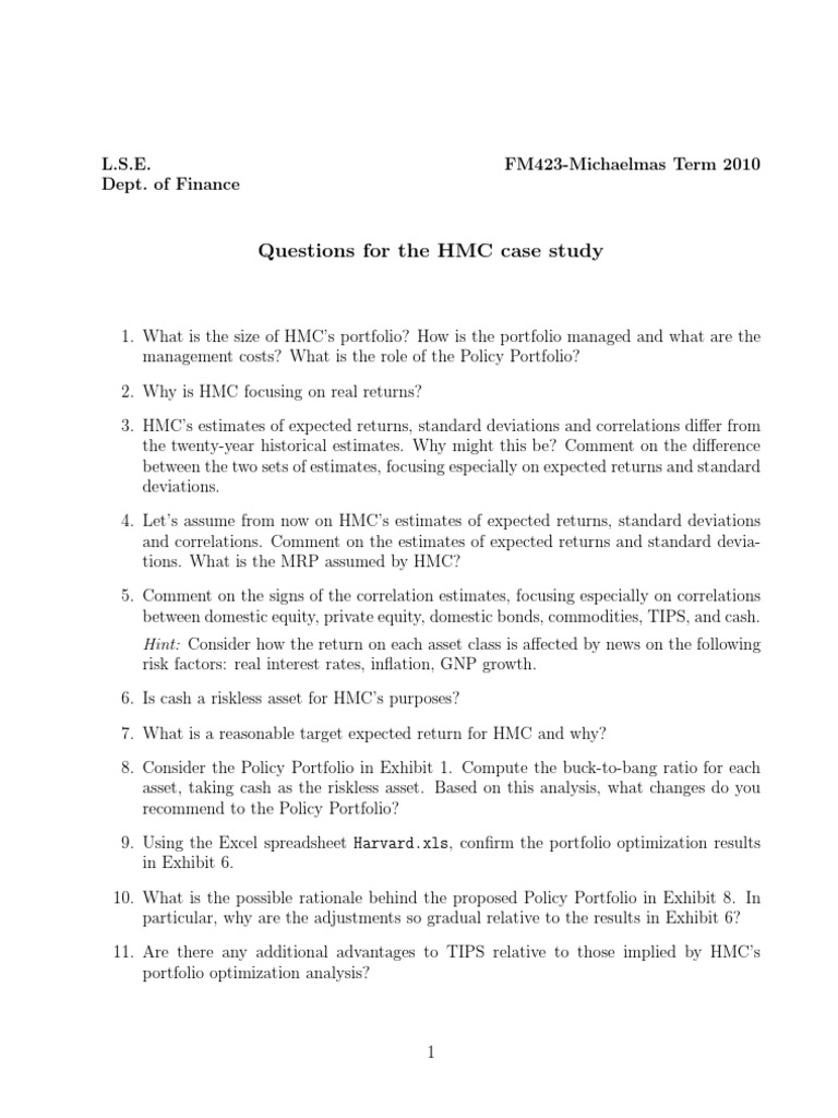 Harvard Questions PDF