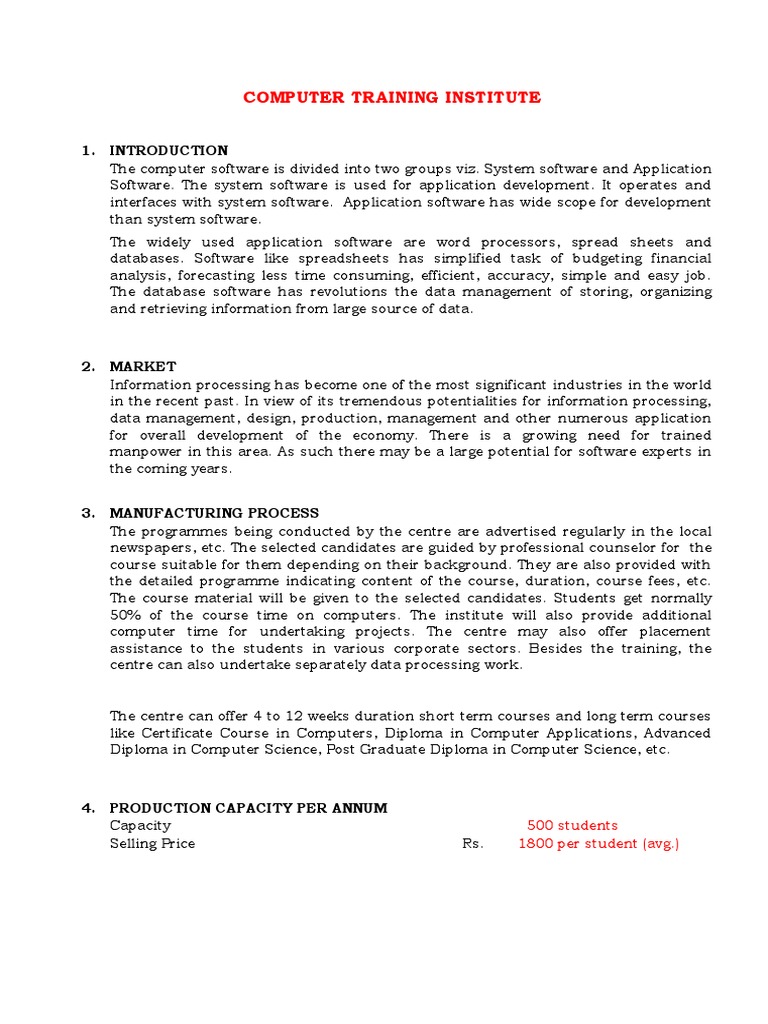 Computer Training Institute Overview | PDF | Application Software ...
