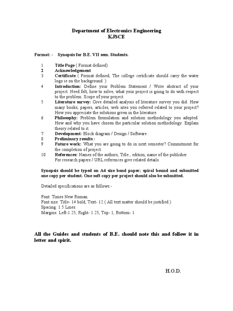 Synopsis Format  PDF  Engineering  Science