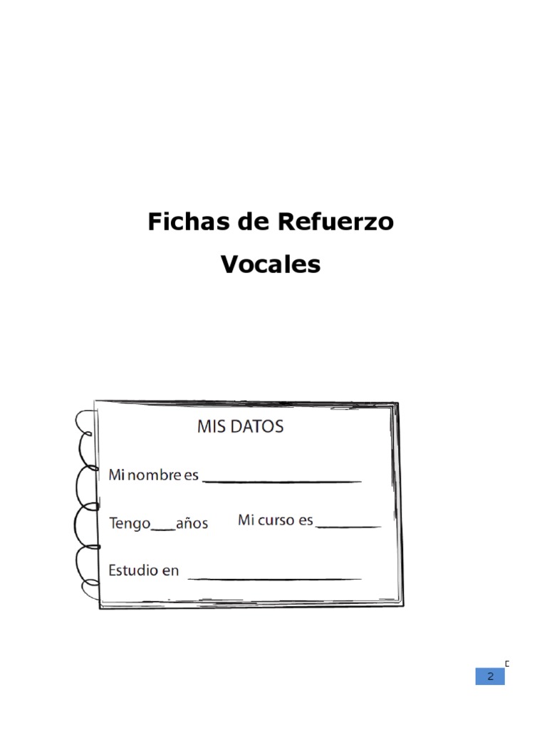 Actividades de Refuerzo de Vocales | PDF | Artes del Lenguaje y ...