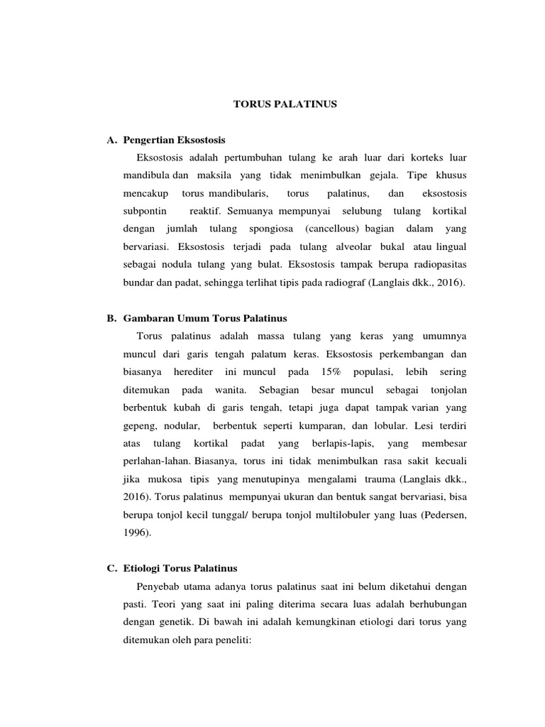 Torus Palatinus: Definisi dan Penanganan | PDF