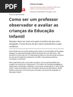 Como Ser Um Professor Observador e Avaliar as Criancas Da Educacao Infantilpdf