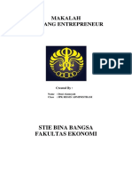 Makalah Tentang Entrepreneur: Stie Bina Bangsa Fakultas Ekonomi