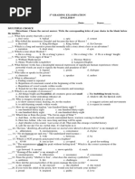 1 Grading Examination English-9 Name: - Date: - Score: - Multiple Choice Directions