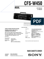 Sony Cfs-w450 Ver.1.1 Radio Cassette Manual