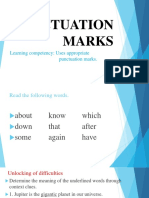Learning Competency: Uses Appropriate Punctuation Marks