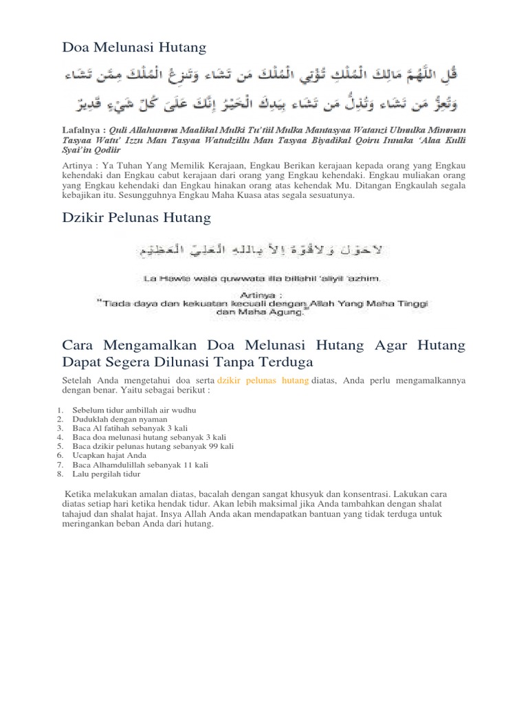 Doa Melunasi Hutang Docx