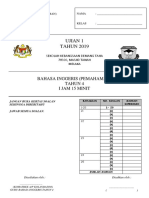 Muka Depan Kertas Soalan - Bi Pemahaman Ujian Diagnostik