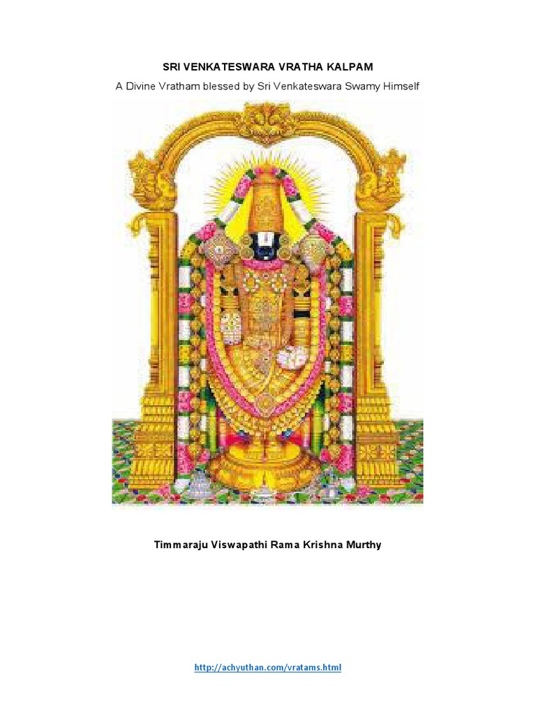 Sri Venkateswara Vratha Kalpam English | PDF | Hindu Literature ...