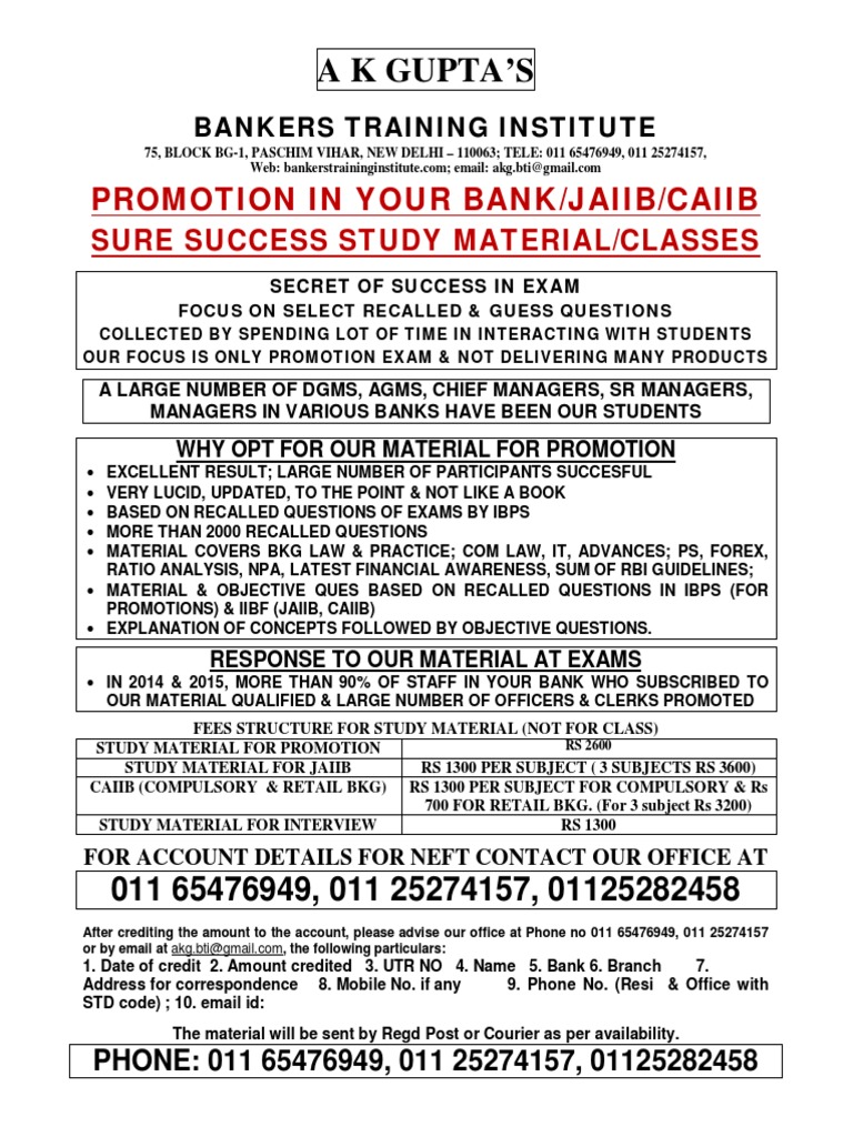 A.K. Gupta's Bank Promotion Study Material | PDF | Government Of India ...