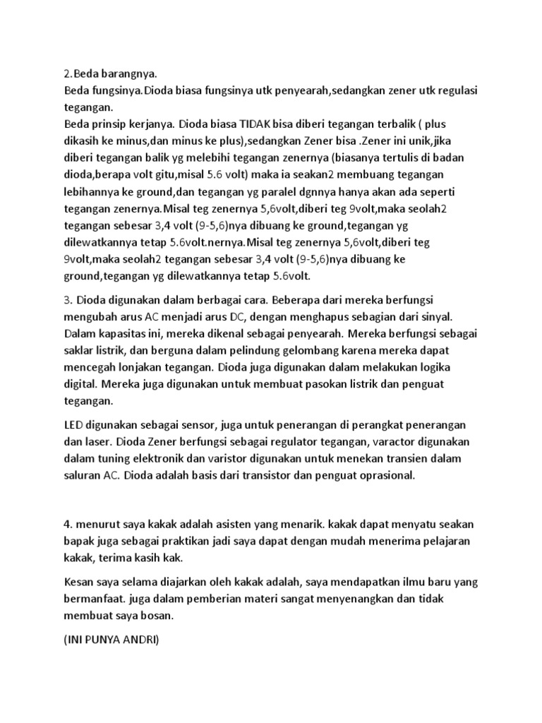 Pertanyaan Dan Jawaban Dioda