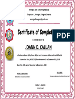 Certificate of Completion: Joann D. Calijan