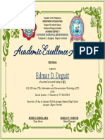 Academic Excellence Award: Edmar D. Deguit