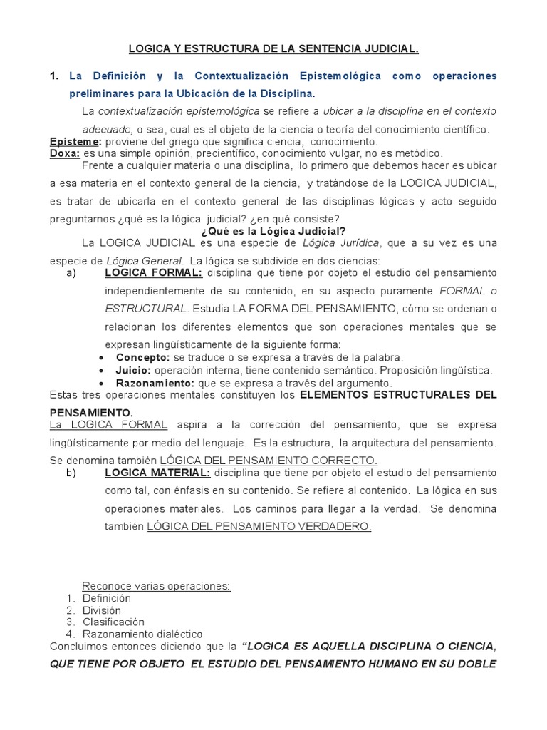 Logica y Estructura de La Sentencia Judicial 2 | PDF | Competencia (ley ...