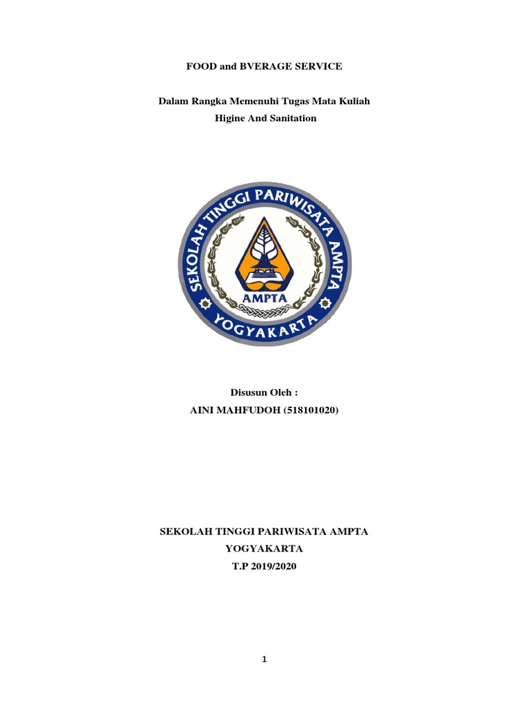 Makalah Food And Beverage Service