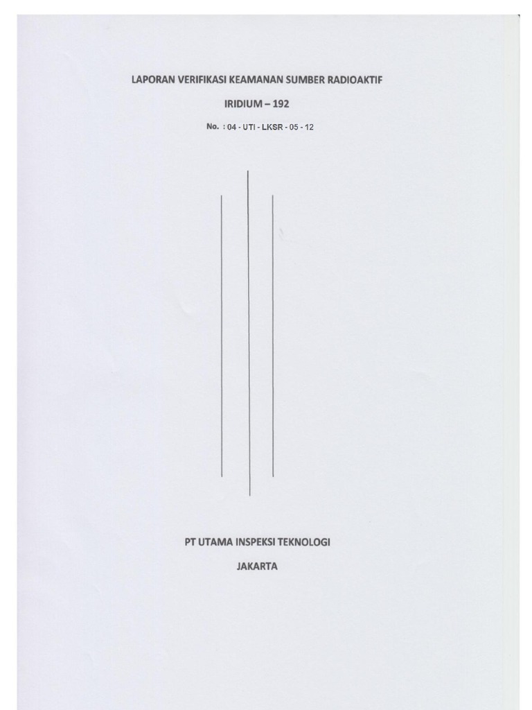 Laporan Verifikasi Keamanan Sumber Radioaktif Utitek