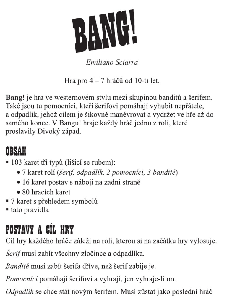 Bang Pravidla | PDF