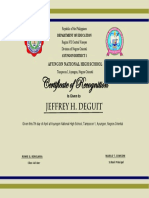 Certificate of Recognition: Ayungon National High School