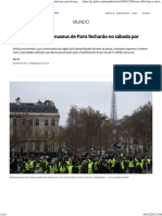 2.Torre Eiffel, Lojas e Museus de Paris Fecharão No Sábado Por Causa de Protestos _ Mundo _ G1