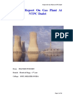 Project Report On Gas Plant at NTPC Dadri