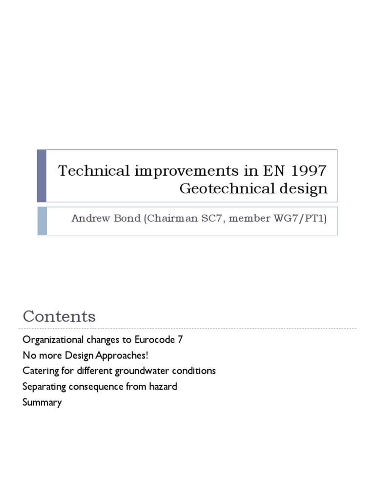 Enhancements in Eurocode 7 Geotechnical Design | PDF | Geotechnical ...