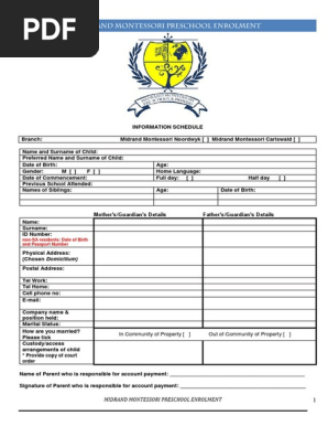 Midrand Montessori Preschool Enrolment