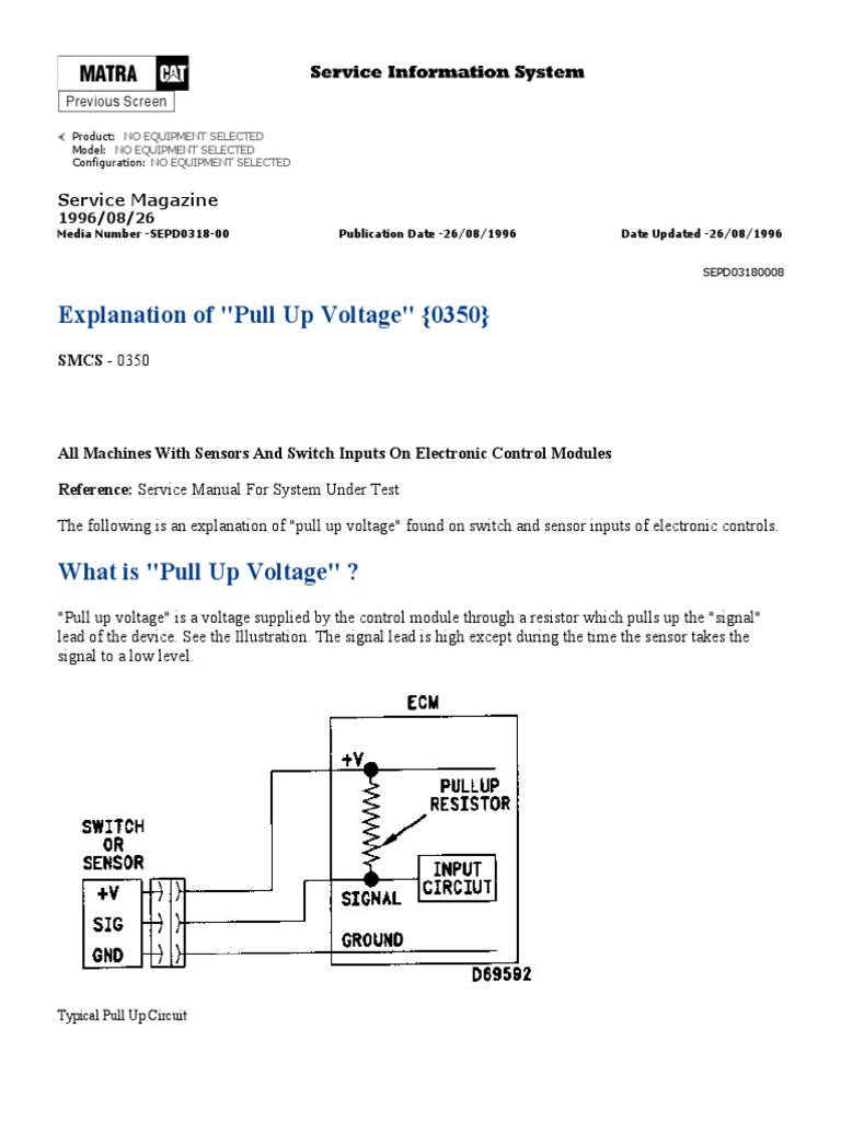 Explanation of Pull Up Voltage SMCS 0350 PDF
