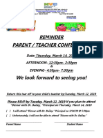 Parent Teacher Conference Flyer Eng Span 2018