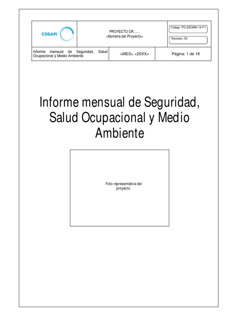 Informe Mensual de Seguridad y Salud 20XX | PDF | Salud y bienestar ...