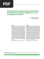 A importância dos conceitos território e paisagem na gestão ambiental em assentamentos rurais
