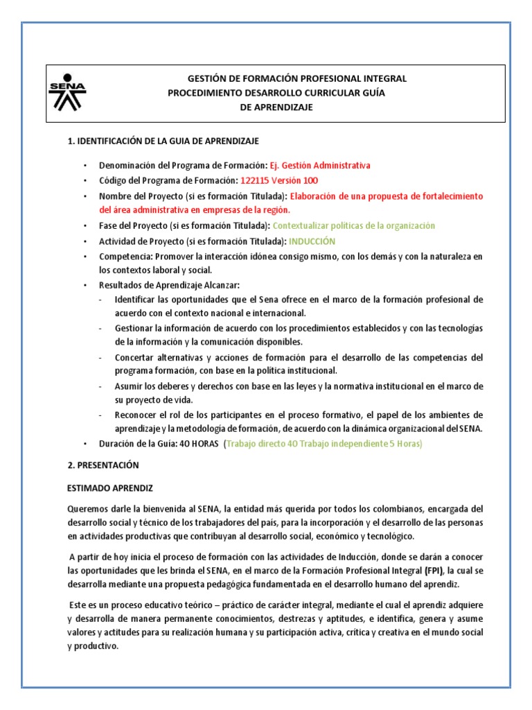 Guía de Aprendizaje CEGAFE SENA | PDF | Aprendizaje | Evaluación
