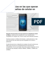 Frecuencias en Las Que Operan Las Compañías de Celular en México