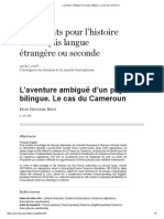 L’Aventure Ambiguë d’Un Pays Bilingue. Le Cas Du Cameroun