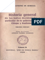 Historia General de Las Indias Occidentales y Particular de La Gobernación de Chiapa y Guatemala (REMESAL)